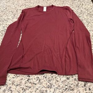 Lululemon Wundermost Ultra-Soft Nulu Crewneck Long Sleeve T-Shirt in Garnet - SM